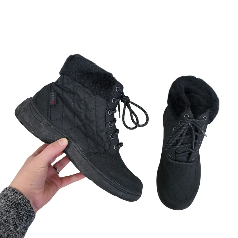 L.L. Bean‎ Nylon Quilted Insulated Commuter Snow Winter Boots Black Size 7.5